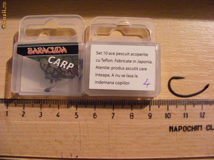 Set 10 ace  / Carlige crap teflonate Baracuda  Gripper nr 4 foto mare