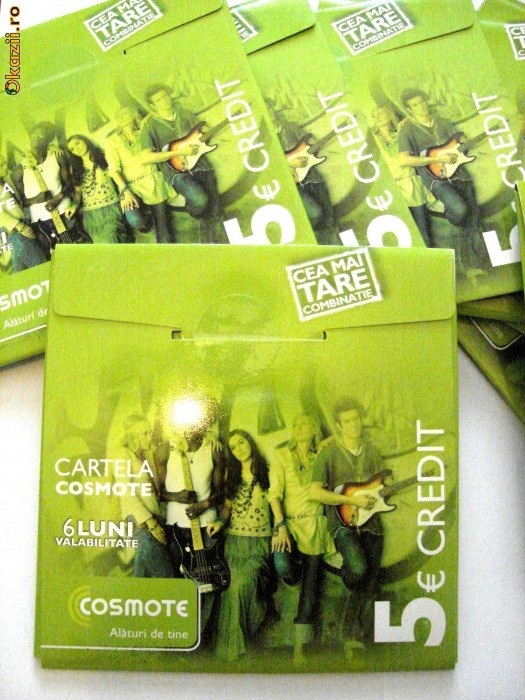 cartela Cosmote SIGILATE CU NUMAR SI 5 EURO CREDIT INCLUS !!! foto mare