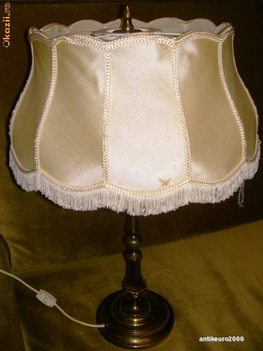Lampa din alama + abajur textil foto mare