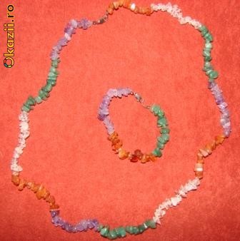 COLIER DE AGATE 67 CM + BRATARA 19 CM foto mare