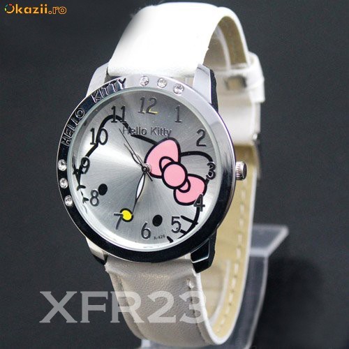 Ceas Hello Kitty CLASIC | ALB | - CADOU !!! foto mare
