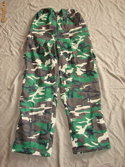 PANTALONI CAMUFLAJ FLAUSATI ( GROSI):::PESCUIT /  VANATOARE foto mare