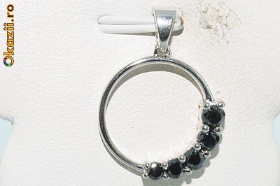 superb pandantiv aur alb 14K cu diamante negre 0,60CT !!! foto mare