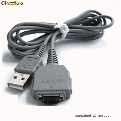 Cablu de date USB ORIGINAL Sony Cyber-Shot DSC-P200 DSC-T2/G DSC-T2/L DSC-T2/P DSC-T2/W DSC-T5 DSC-T9 DSC-T10 DSC-T20 DSC-T20/P DSC-T20-HDPR  DSC-T30 foto mare