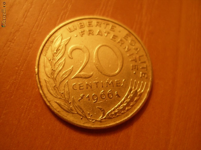 20 CENTIMES 1966 - FRANTA. foto mare