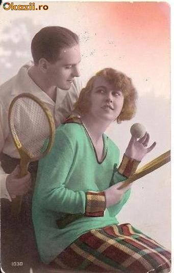 T FOTO 10 Romantica -Indragostiti la o partida de tenis de camp -circulata la Focsani in 1930, la Domnisoara Anisoara Coliie ? foto mare