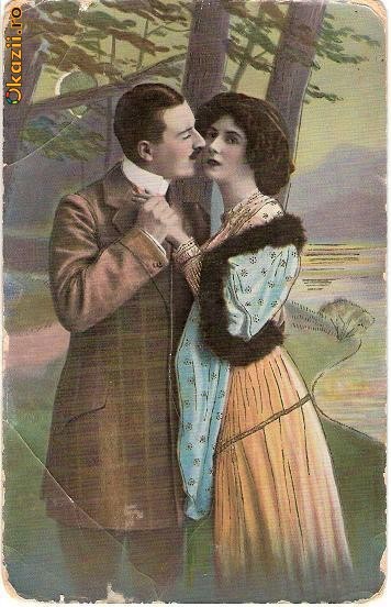 T FOTO 24 Romantica -Indragostiti -circulata la Focsani 1907sau 1912? Domnisoarei Rachelle Rosenberg foto mare