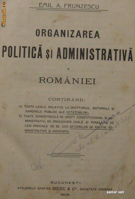 Drept administrativ,procedura civila si penala,Frunzescu,1028 pag.,1909 foto mare