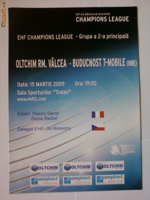 Program meci handbal feminin Oltchim-Buducnost foto mare