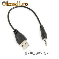 CABLU DATE TRANSFER CU MUFA DE 3.5MM JACK PENTRU MP3 MP4 ETC foto mare