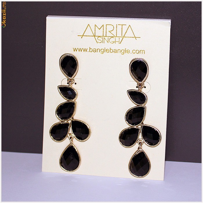 *** Cercei AMRITA SINGH, Dama / Femei, Suflat cu AUR 18K, Bijuterie Indiana, 100% AUTENTIC, ERC 08 *** foto mare