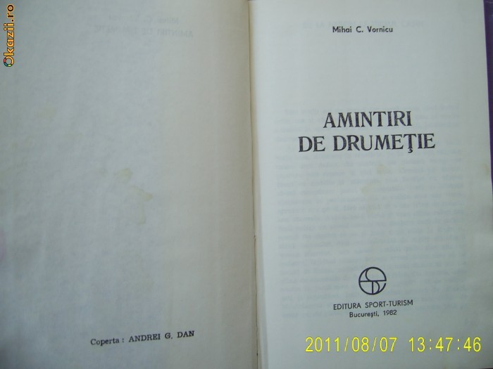 Mihai C. Vornicu-Amintiri de drumetie-1982 foto mare