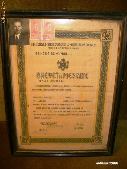 Brevet de meserie foto mare