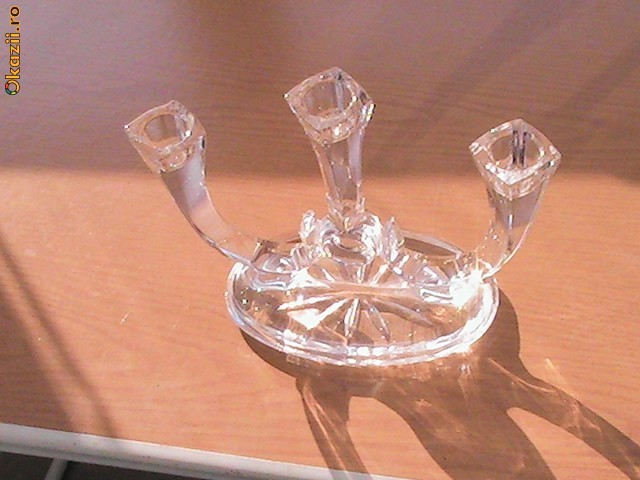 sfesnic cristal cu 3 brate foto mare