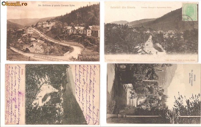 Strazi in Sinaia, lot 4 vederi, doua cliseu Duschek foto mare