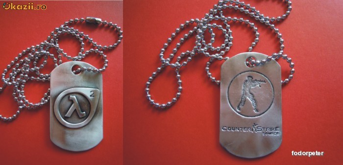 Half Life 2, Counter Strike Source , Military Dogtag, Dog Tag, + Lantisor, NOU foto mare