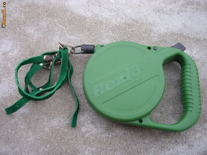 Lesa retractabila Germania Flexi 8m cu zgarda/ham foto mare