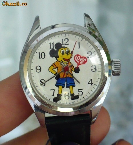 Cadran ceas pentru copii, folosit, quartz - cu MICKEY MOUSE foto mare