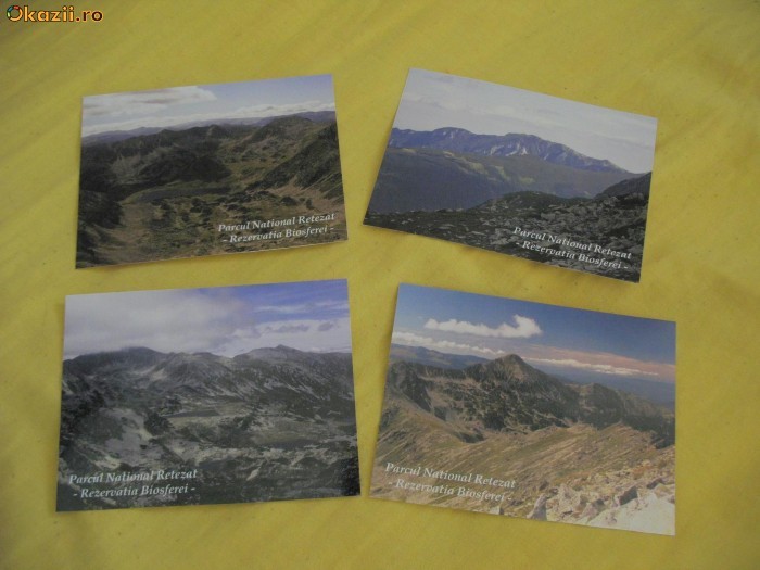Lot Carti Postale (Vederi) Parcul National (Muntii) Retezat - Rezervatia Biosferei (Lacul Bucura, Florica, Viorica, Piule-Iorgovanu) - Necirculat foto mare