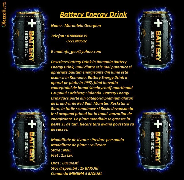Energizante Battery energy drink foto mare