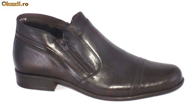 Botine Oxford din piele maro foto mare