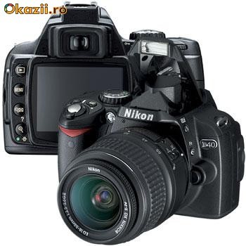 Vand NIKON D40 kit complet + obiectiv nikkor 55-200mm VR foto mare