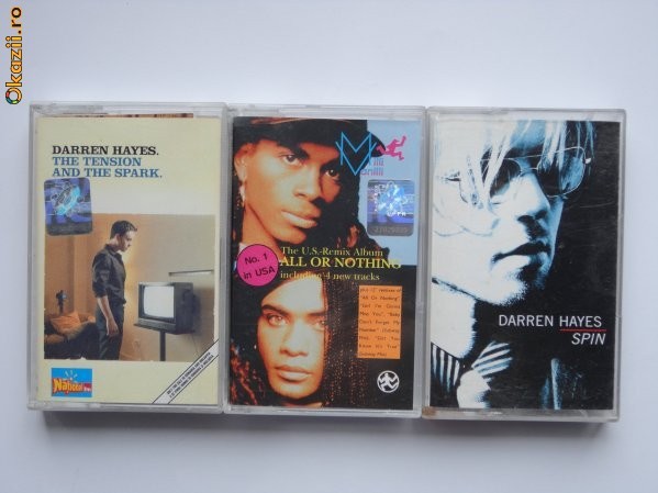 Lot de 3 casete cu muzica pop straina de calitate, stare excelenta (Darren Hayes, Milli Vanilli) foto mare