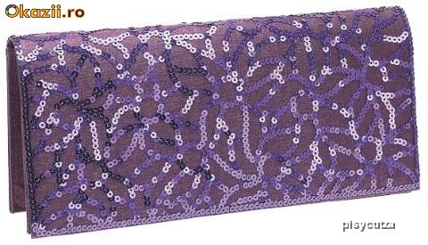 PURPLE SEQUIN CLUTCH-POSETA-PLIC PAIETATA foto mare