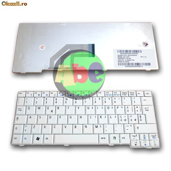 TASTATURA LAPTOP ACER ONE WHITE ZG5 AEZG5R00120 foto mare