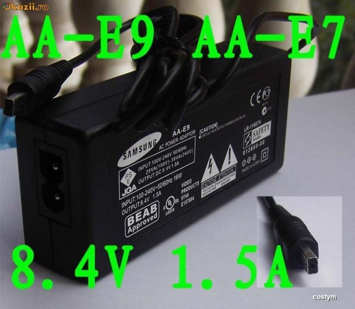 AC ADAPTOR Samsung , AA-E9 AA-E7 AA-E8 AA-E6A AAE6A foto mare