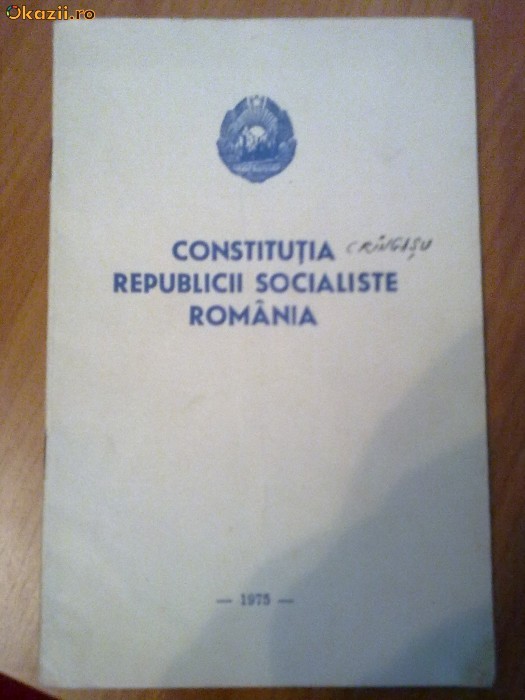Constitutia Republicii Socialiste Romania - 1975 foto mare