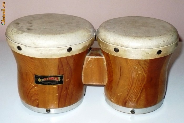 Bongos -  instrument percutie EL COMETA, made in Mexico -  SUPER foto mare