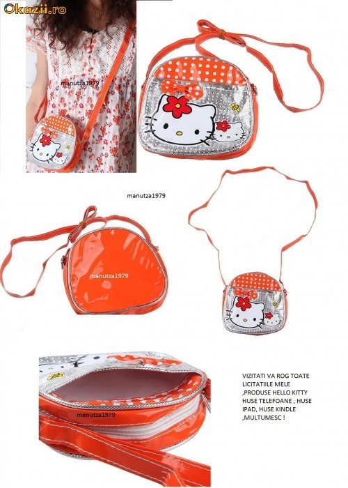 NOU GEANTA GENTUTA HELLO KITTY , CALITATE SUPERIOARA/LIVRARE GRATUITA foto mare