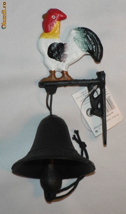 Clopot - clopotel - sonerie - pentru poarta foarte simpatic - din metal - cocos foto mare