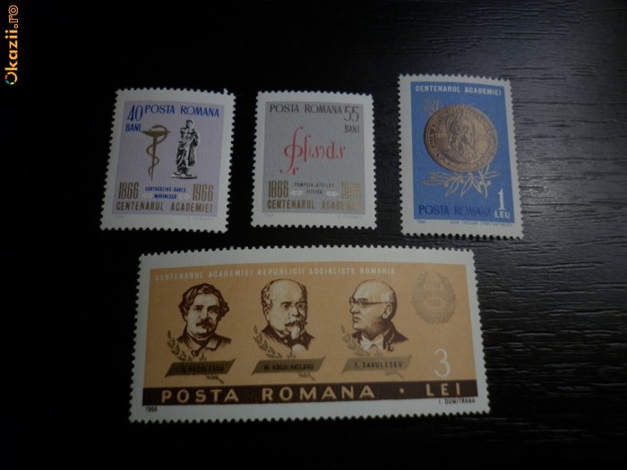 Romania LP 637 , Centenarul academiei Romane 1966, MNH/** foto mare