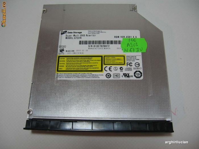 Unitate optica GT32N SATA DVD Burner DVD-RW Asus N61JV foto mare