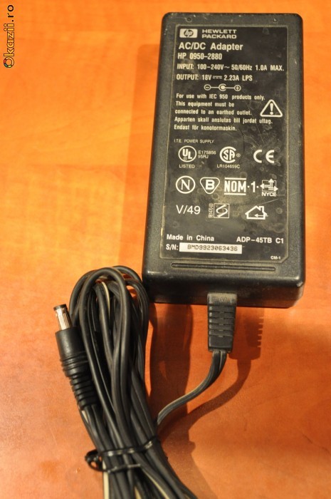Alimentator Incarcator Imprimanta HP 18V/2.23A foto mare