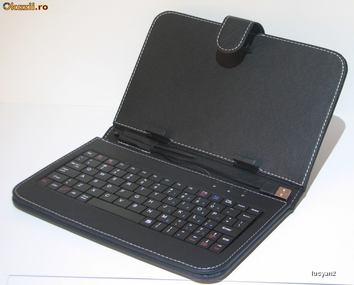 Tastatura tablete 7" husa cu tastatura incorporata tip MAPA , conectare USB + Stilus Pen, special pentru tableta pc cu android. foto mare Tastatura tablete 7" husa cu tastatura incorporata tip MAPA , conectare USB + Stilus Pen, special pentru tableta pc cu android. foto mare