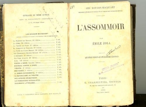 Emile Zola-L'Assommoir, 1881, de colectie foto mare