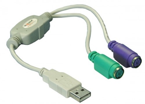 Adaptor USB la PS-2 pt. Tastatura si Mouse - 61244 foto mare