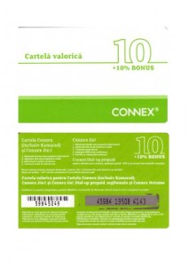 CARTELA  CONNEX 10 USD cu seria pe fond gri ** foto