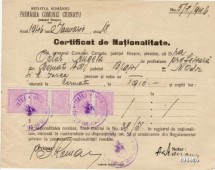 CERTIFICAT DE NATIONALITATE DIN 1946 ** foto