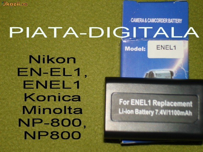Acumulator Li-Ion  EN-EL1, NP800 pentru camere Nikon foto mare