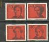 2663* Germania 1974 - PERSONALITATI, FEMEI CELEBRE, serie NESTAMPILATA