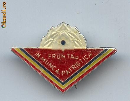 INSIGNA- FRUNTAS  IN MUNCA PATRIOTICA foto mare