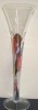 Set 6 Pahare sampanie de sticla  lucrate si pictate manual, Fancy