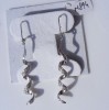 Cercei designer DE VIS, aur 14K 4.1g, model DROP impletiti ornati cu 24 BRILIANTE !!