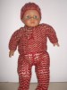 PAPUSA BEBE CU OCHI MISCATORI SI HAINE TRICOTATE;  50CM