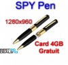 Pix Spy Pen Profesional Metalic - Card 4GB si Transport GRATUIT!!! Camera video ascunsa. Video, reportofon, refresh 30 fps