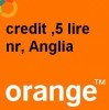 Cartela SIM orange cu numar de  UK  ANGLIA  credit 5 lire  ( se poate face si micro'sim )